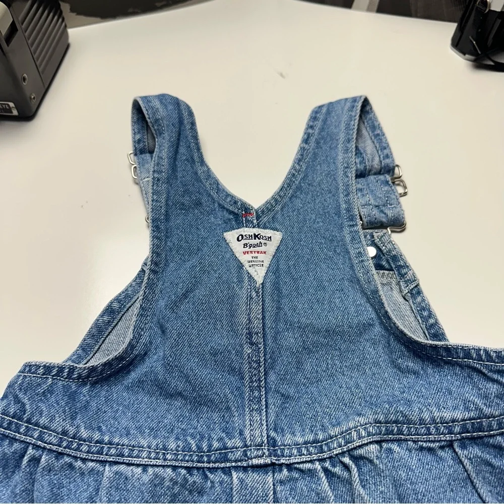 Vintage OshKosh Overalls | 90s Heart Patch Denim Relaxed · 3T